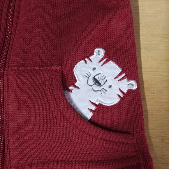 DUCK DUCK GOOSE Zip Up Sweater Vest Red SZ 0-3mo - Picture 2 of 7